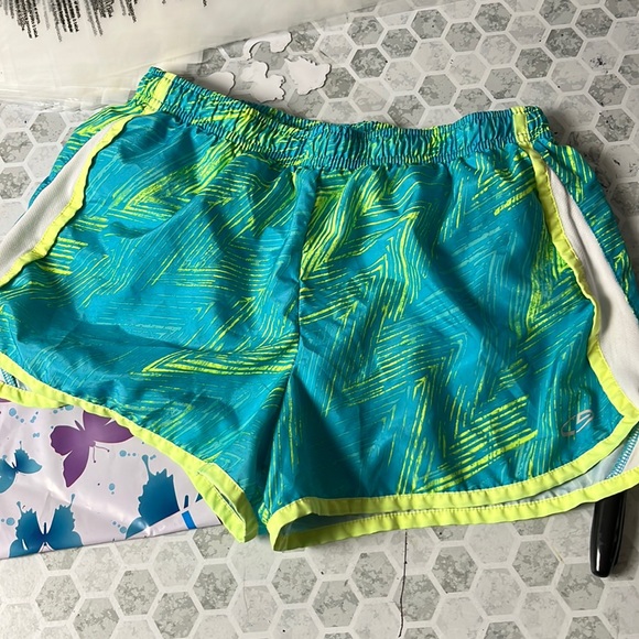 C9 by Champion YXL Green Blue Elastic Waist Athletic Shorts - Picture 1 of 4